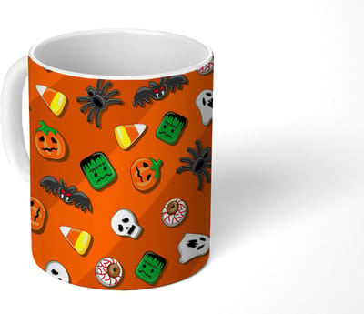 Mok - Koffiemok - Snoep - Halloween - Patronen - Mokken - 350 ML - Beker - Koffiemokken - Theemok