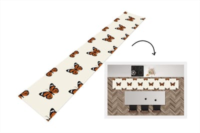 Keukenloper - Loper keuken - Vlinder - Insecten - Patronen - 300x50 cm - Keukenloper vinyl