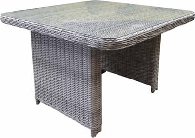 Bilbao tafel 110x110xH70 cm wit grijs