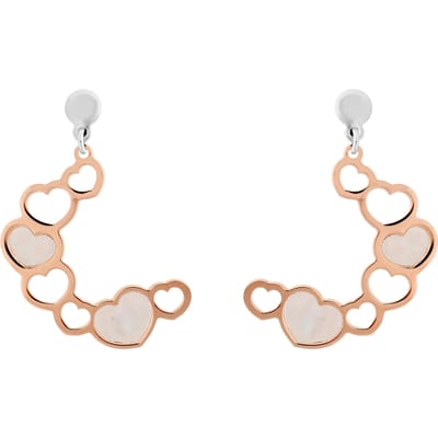 Orphelia 'Maliya' Dames 925 Sterling Zilveren Oorbellen - Zilver/Roze ZO-7388