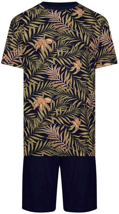 Pastunette Shortama Tropical - Katoen - Blauw - Print - Maat XL