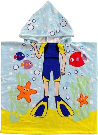 Hooded Badhanddoek voor Kinderen, Sneldrogend en Super Absorberend, Schattige Cartoon Ontwerpen voor Jongens en Meisjes