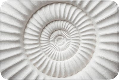 Badmat 90x60 cm - Antislip - Schelp - Spiraal - Wit - Badmatten voor badkamer - Badkamermat - Douchemat - Badkamer mat