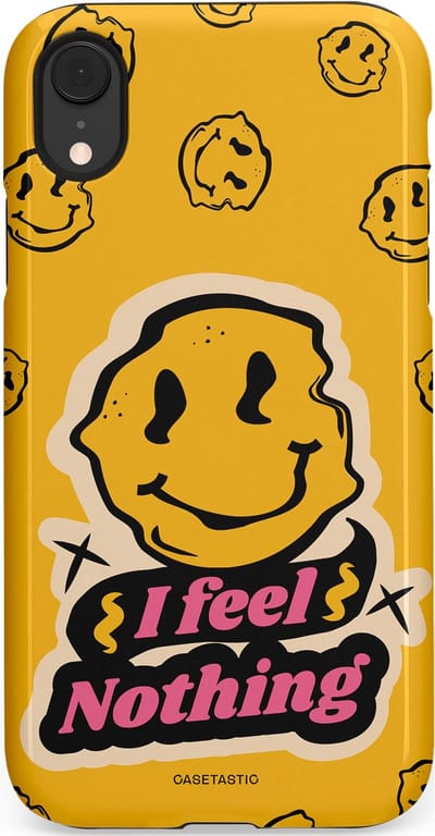 Casetastic hoesje geschikt voor Apple iPhone XR - Dubbellaagse bescherming - Alles is niks - Fashion Case - Okergeel Zwart Zand