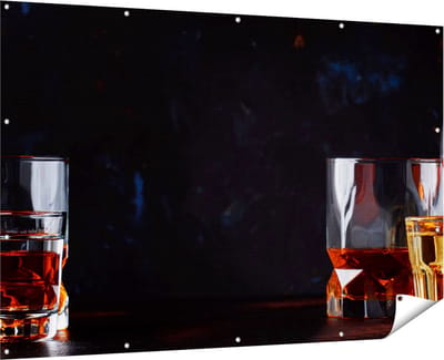 Gards Tuinposter Sterke Alcohol Drank - Glazen - 180x120 cm - Tuindoek - Tuindecoratie - Wanddecoratie buiten - Tuinschilderij