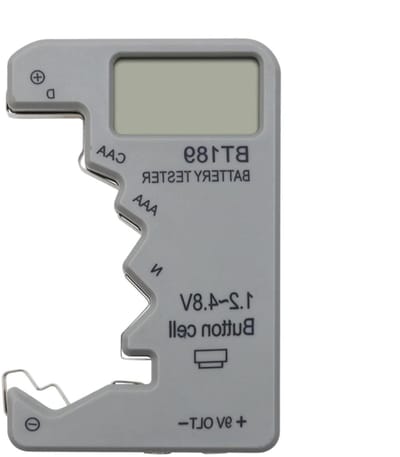 Batterijtester met knop - Batterijmeter Analysator - Batterijen Controleren - LED Display - 9.2 x 6.3 x 1.4 cm - Zwart