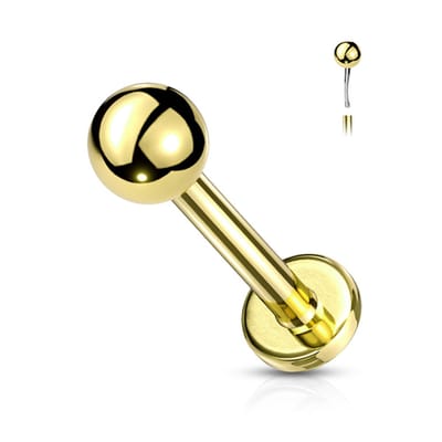 Piercing rond basis - push in - 0.8x6x2 mm - goud - LMPiercings