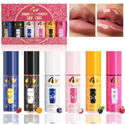 6 Pièces/set Huile à Lèvres Fruitée Hydratante Soin des Lèvres Brillant à Lèvres Maquillage des Lèvres 6pcs