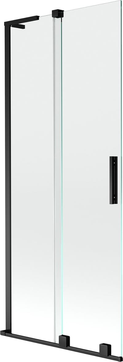 Mexen Velar L badwand 2-delig schuifbaar 80 x 150 , transparant, zwart - 896-080-003-01-70