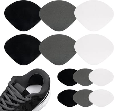 Hiel Pads - Hiel Reparatie Pleisters - Schoenen Repareren - Zelfklevend Ontwerp - 12 Stuks - Zwart Wit Grijs