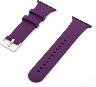 By Qubix - Geschikt voor Apple Watch bandje - Rubberen Siliconen sportbandje met gesp - Donkerpaars - Geschikt voor Apple Watch 38mm / 40mm / 41mm / 42mm - siliconen sport bandje - smartwatchbandje