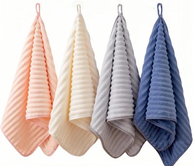 Daity Set van 4 microvezel handdoeken - geschikt voor de badkamer en kerstversiering - sneldrogende kleine handdoekenset - formaat 75*35 cm