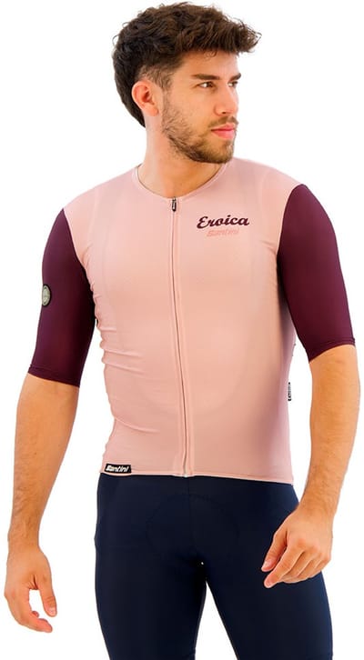 Santini Eroica Borgo Korte Mouw Wielertrui Roze S Man,Vrouw