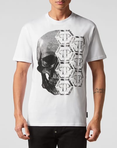 T-Shirt Ronde Hals Skull And Plein