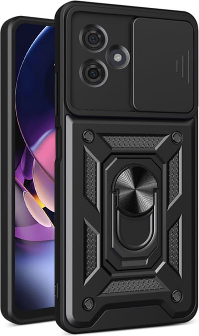 Hoesje geschikt voor Motorola Moto G64 / Moto G54 Power - Techsuit Camshield Back Cover - Zwart