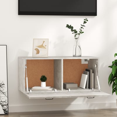 vidaXL - Wandkast - 80x36,5x35 - cm - bewerkt - hout - betongrijs