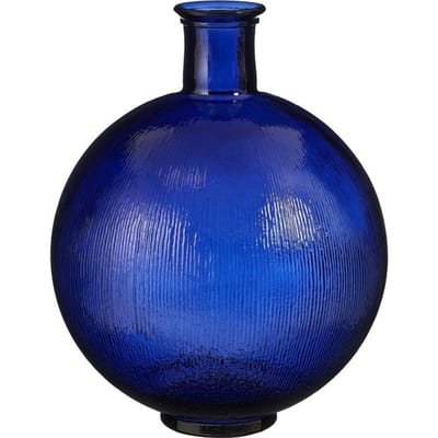 Mica Decorations bol vaas - Firenza - donker blauw - gerecycled glas - 34 x 42 cm