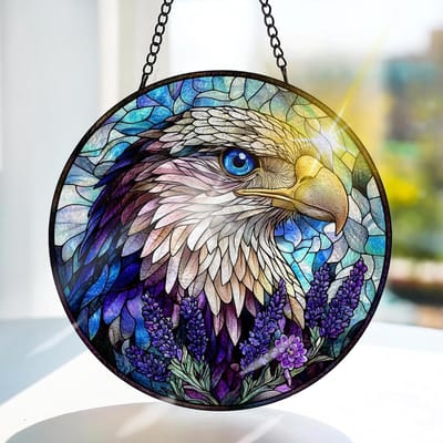 Kleurrijke Glazen Hangdecoratie met Dierenmotief voor Raam, Tuin en Deur - Handgemaakte Zonvanger voor Kerstmis 20x20cm