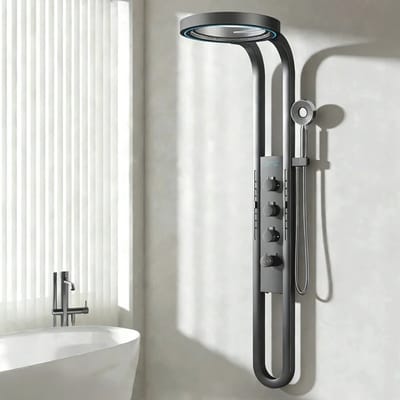 M-Goods - Regendouche - Doucheset met Digitaal Display - Rugnevel & LED Sfeerverlichting - Douchekop 40,2 cm