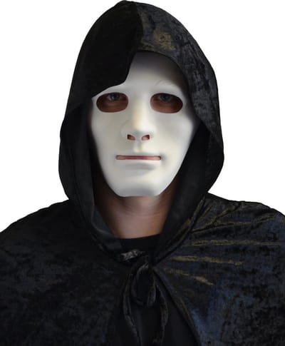 Partychimp Gezichtsmasker Mysterieus Masker Voor Bij Carnavalskleding Heren Carnavalskleding Dames Carnaval Accessoires Carnaval-Pvc- Wit