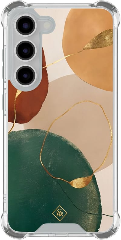 Casimoda® hoesje - Geschikt voor Samsung Galaxy S23 - Earthy Luxe - Shockproof case - Extra sterk - TPU/polycarbonaat - Multi, Transparant