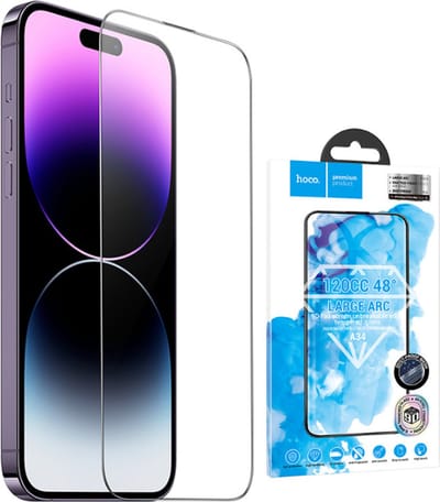 HOCO Screenprotector Geschikt voor iPhone 14 Plus en iPhone 13 Pro Max - met Versterkte randen