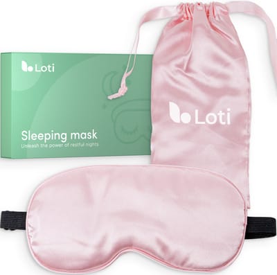 Loti Premium Zijden Slaapmasker + Opbergzakje - 100% Verduisterend Oogmasker - Verstelbaar - Blinddoek - Zijdezacht - Anti-Rimpel – Eye Mask – Sleep Mask – Roze