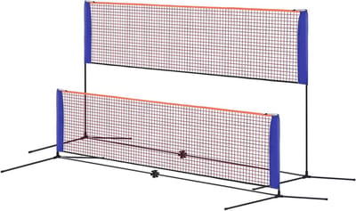 Draagbaar 14Ft Badmintonnet, Verstelbaar Tennisnet met Draagtas voor Pickleball, Volleybal en Buitenactiviteiten, Geschikt voor Tuin en Strand