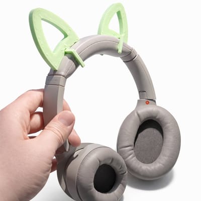 Snap-On Kattenoren Geschikt voor Sony WH-1000XM4 – Afneembare Headset Decoratie – Cosplay Accessoire – Mintgroen