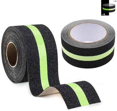 2 Rollen Antislip Tape, 5 x 500 cm, Zelfklevend, Veiligheidsband voor Trappen en Vloeren, Waterdicht en Reflecterend voor Binnen en Buiten Gebruik