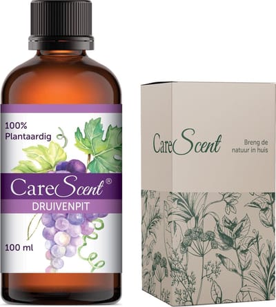 CareScent Druivenpit Olie (Koudgeperst) - 100% Puur - voor Huid, Haar, Verdunnen Etherische Olie - 100 ml