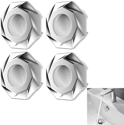 4 stuks - Overloopstop - Wastafel overloopring - Wastafel Overloop Ring-decoratieve overloopstop voor wastafel - Overloopring - ronde overloopafdekking voor gootsteengat - Geurvrij - Zilver- Geschikt voor overloopafvoeren met een diameter van 22-24mm