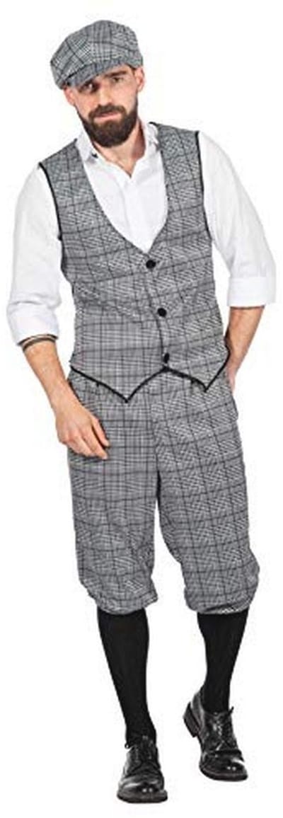 Jaren 20 Peaky Blinders Glencheck Knickerbocker Pak met Vest en Platte Pet