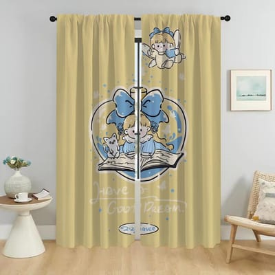 Moderne Woonkamer Gordijnen 2 Stuks Schattige Meisjes Shades Scheidingsgordijn Verduisterend Gordijn Home Interieur Gordijnen voor Camera Keuken Kind W50xH70cmx2pcs-CL