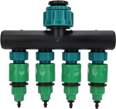 Tuin Slangverdeler, Water Tap Verdeler met DN20 DN25 FNPT Aansluiting en 1/4 Inch Snelle Verbinding voor Irrigatie en Tuinonderhoud