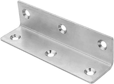 Hoekverbindingen van roestvrij staal, L-vormig, 2 mm dik, voor het versterken van meubels, 90 graden bevestiging en reparatie, met gatenplaat, duurzaam en stevig (8 x 2 x 2 cm)
