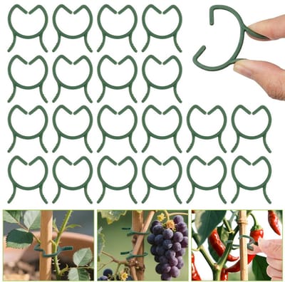 Plantenclips, Groene Tuinclips, Plastic Plantenringen, Plantenondersteuningsclips voor Het Vastzetten van Plantenstengels (L)