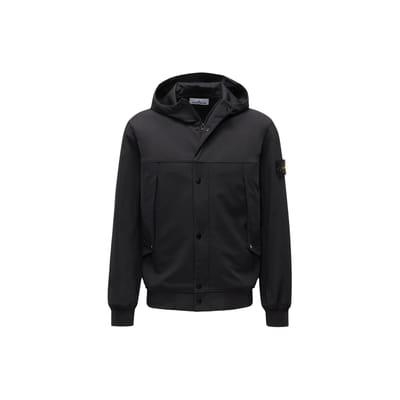Veste Logo Stone Island Noire Homme Vêtements d'extérieur 801540227-V0029 L black