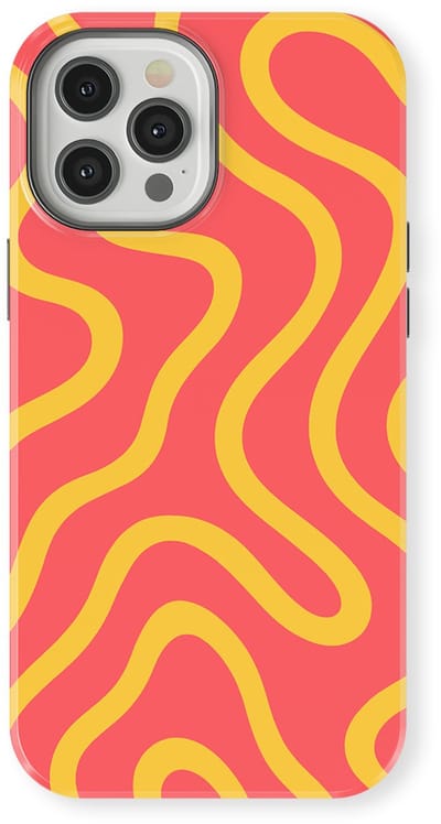 DripCase Curvy Lines Hoesje geschikt voor iPhone 12 Pro | Backcover met Mag | Design Tough Case geschikt voor iPhone 12 Pro Sunburst Drift