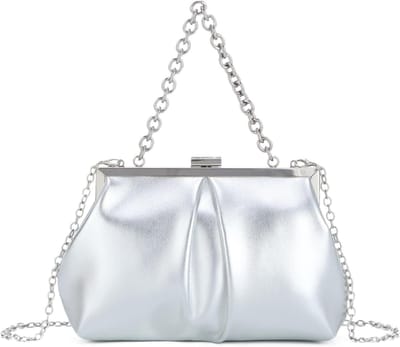 Dames Ruched PU Leren Avondhandtas, Cloud Schoudertas en Crossbody Tas voor Feestjes en Uitgaan