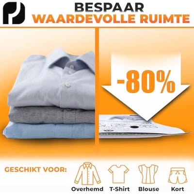 Stofzuigerzakken voor Kleding - 8 Stuks - Maat S: 60x40cm - Sterk en Luchtdicht - Ideaal voor Opslag en Reizen