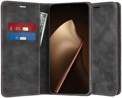 Hoesje geschikt voor Xiaomi 15T Pro - Techsuit Confy Book Wallet Case - Zwart