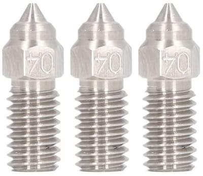 Dailygoods- Nozzle 0,4 mm - Set van 3 Stuks - Roestvrij Staal - Slijtvast - Geschikt voor Neptune 4/4Pro - Betere Thermische Geleidbaarheid - 3D Printer Mondstuk
