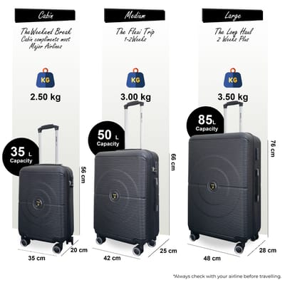 Robuuste ABS harde schaal zwarte 8 wielen bagage reiskoffer