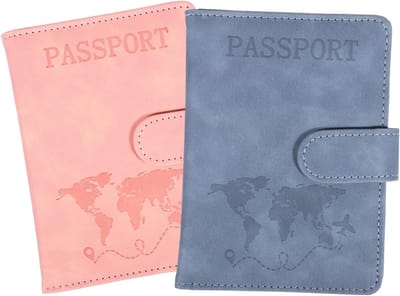 Famanu - Waterdichte paspoorthouder set (2 stuks), reisportemonnee voor dames en heren, must-have accessoire
