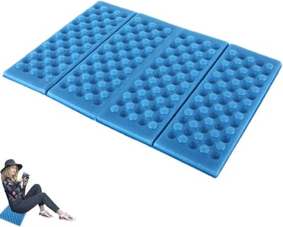 Zitmat Buiten - Kampeer Kussen - Picknick en Wandelen - Waterdicht en Thermisch - 38.5 x 27.5 cm - Blauw