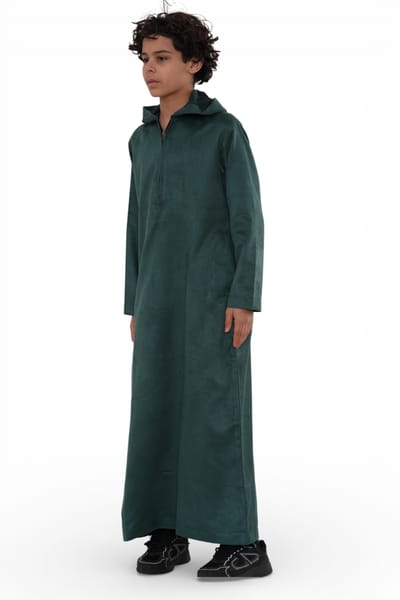 Kinderen Jongens Capuchon Eid Groene Marokkaanse Jubba Gewaad Ramadan Eid Thobe - K-HM12