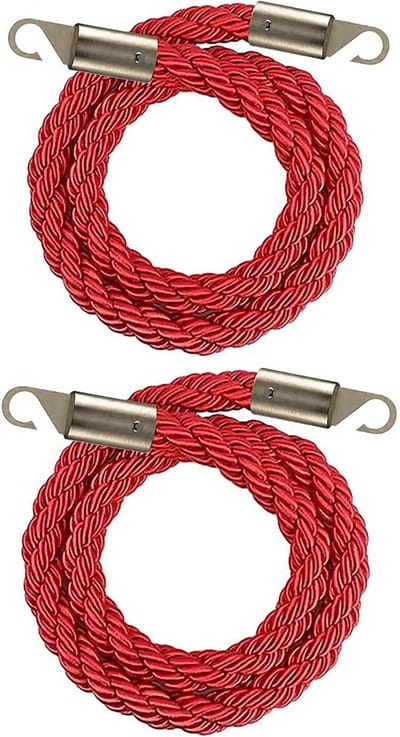 Afzetkoorden - Wachtrij Touwen - Publiek Begeleiden - Gevlochten Nylon - 2 Stuks 60 cm - Bruin