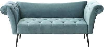 BELIANI NANTILLY - Chaise longue - Blauwgroen - Stof