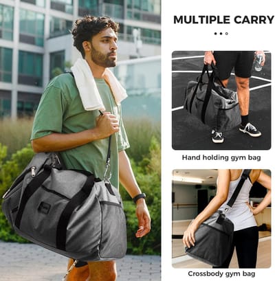 Thijox - Sporttas 39L met Schoenenvak, Droog-Nat Gescheiden Weekendtas, Grote Capaciteit Reistas met Schouderriem voor Sport, Reizen, Zwemmen, Trainin